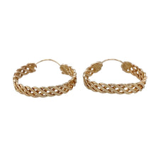 Load image into Gallery viewer, Preowned 9ct Yellow Gold Celtic Weave Hoop Creole Earrings with the weight 3.70 grams
