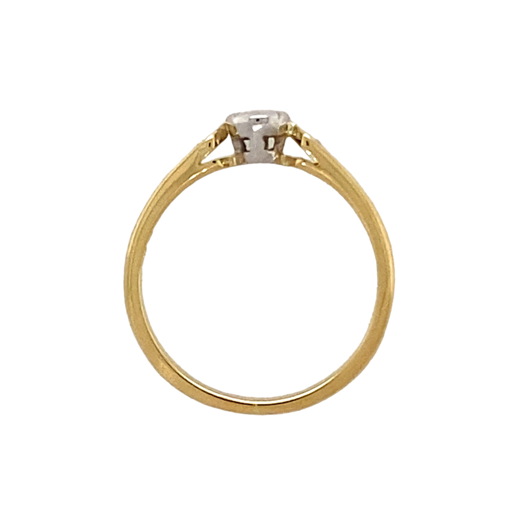 18ct Gold & Diamond Set Solitaire Ring