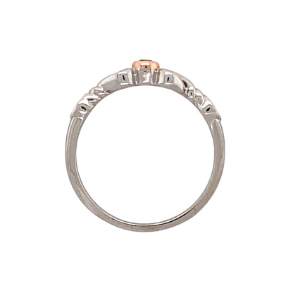 925 Silver & White Topaz Clogau Heart Lovespoon Ring