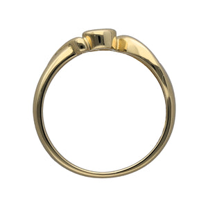 9ct Gold & Diamond Set Rubover Twist Ring