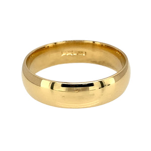 Preowned 18ct Yellow Gold 6mm Wedding Band Ring in size X with the weight 8.50 grams