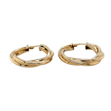 Load image into Gallery viewer, Preowned 9ct Yellow Gold Twist Hoop Creole Earrings with the weight 3.90 grams

