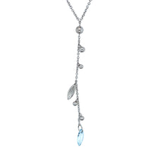 Load image into Gallery viewer, 9ct White Gold &amp; Blue Bead and Ball 16&quot; Necklace
