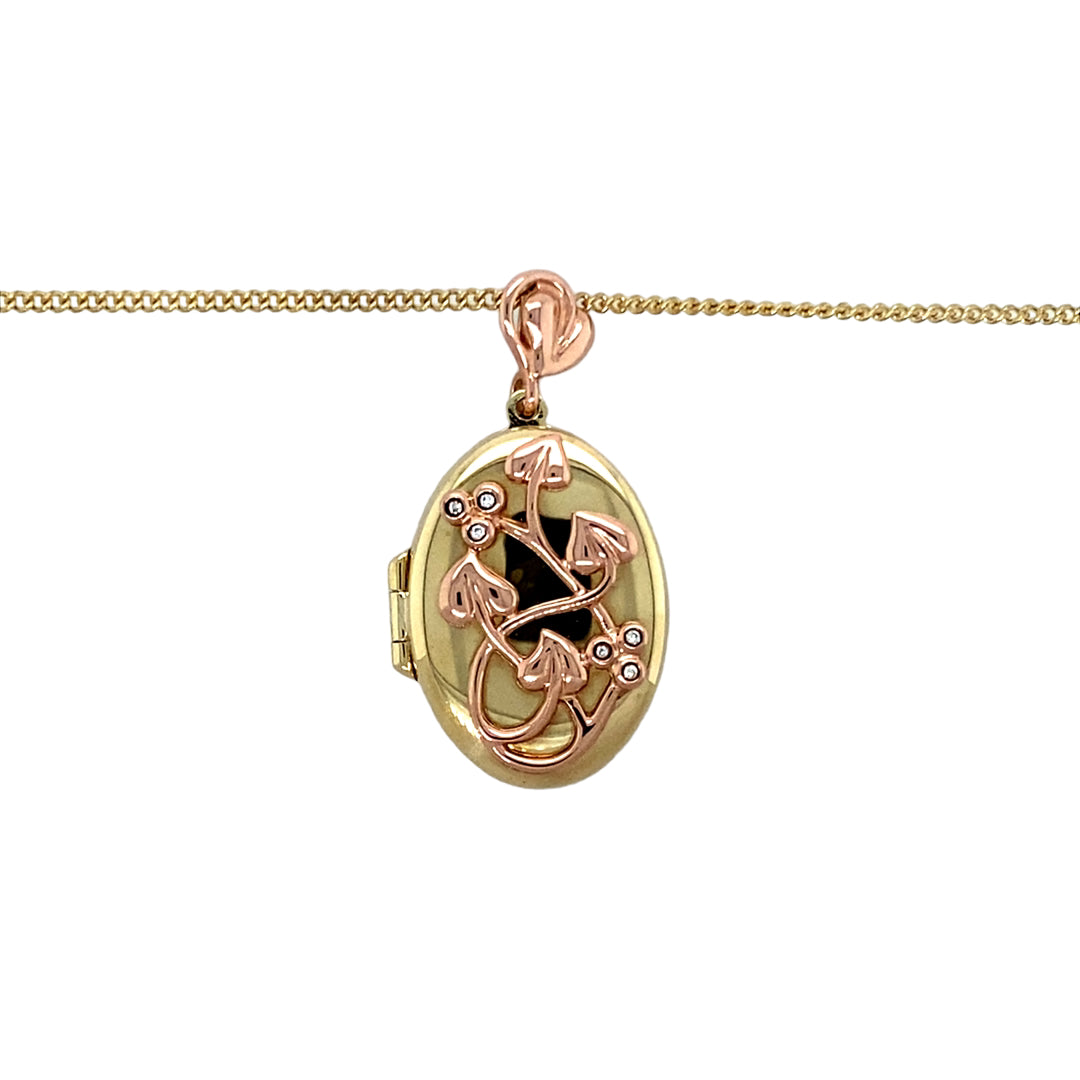 9ct Gold & Diamond Set Clogau Oval Tree of Life Locket 18" Necklace