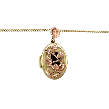 9ct Gold & Diamond Set Clogau Oval Tree of Life Locket 18" Necklace