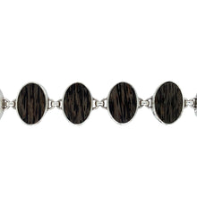 Load image into Gallery viewer, 925 Silver &amp; Wooden Stone Set 7.5&quot; Bracelet
