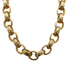 Load image into Gallery viewer, New 9ct Gold 26&quot; Engraved Belcher Chain 74 grams
