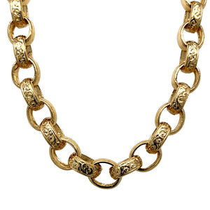 New 9ct Gold 26" Engraved Belcher Chain 74 grams