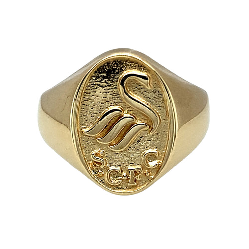 9ct Gold Swansea Football Club Oval Signet Ring