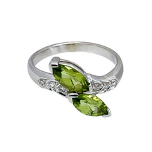 Load image into Gallery viewer, 14ct White Gold Diamond &amp; Peridot Set Wrap Around Ring
