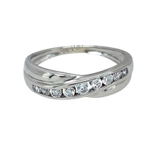 Load image into Gallery viewer, 9ct White Gold &amp; Cubic Zirconia Set Crossover Band Ring

