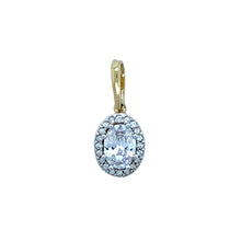 Load image into Gallery viewer, New 9ct Gold &amp; Cubic Zirconia Oval Halo Pendant
