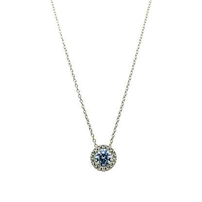 New 9ct Gold & Cubic Zirconia Halo 17" - 18" Necklace