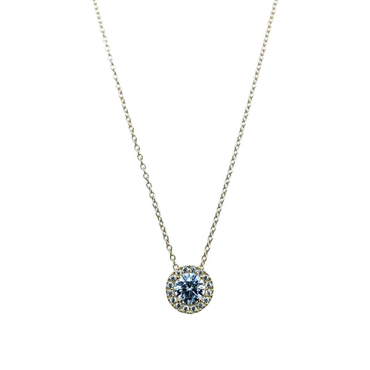 New 9ct Gold & Cubic Zirconia Halo 17" - 18" Necklace