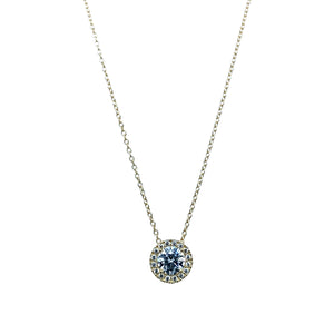 New 9ct Gold & Cubic Zirconia Halo 17" - 18" Necklace