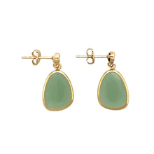 Load image into Gallery viewer, New 9ct Gold Cubic Zirconia &amp; Green Stone Set Drop Earrings
