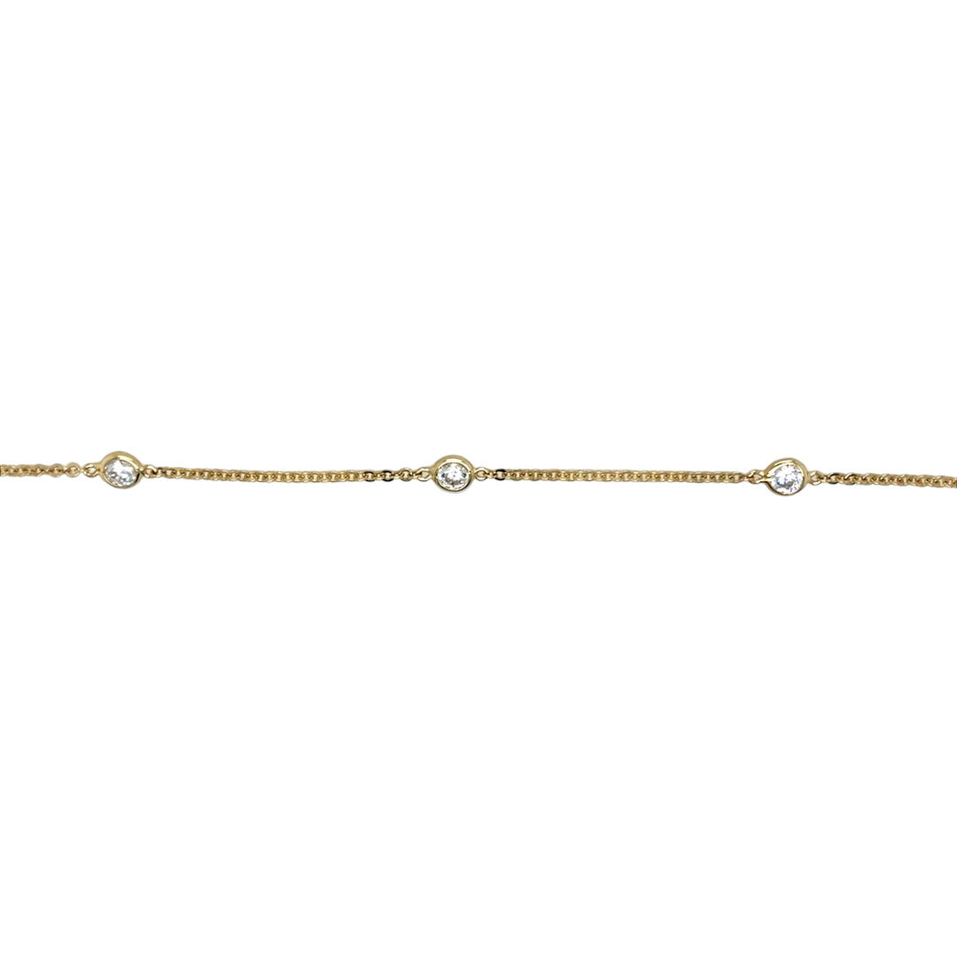New 9ct Gold & Circle Cubic Zirconia Set 7" Bracelet