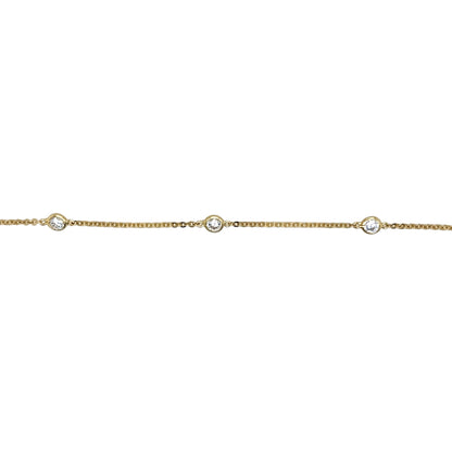 New 9ct Gold & Circle Cubic Zirconia Set 7" Bracelet