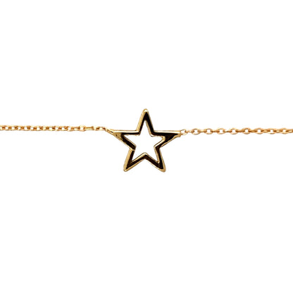 New 9ct Yellow Gold Star 16", 17" to 18" Necklace with the weight 1.30 grams. The star is 1.2mm by 9mm