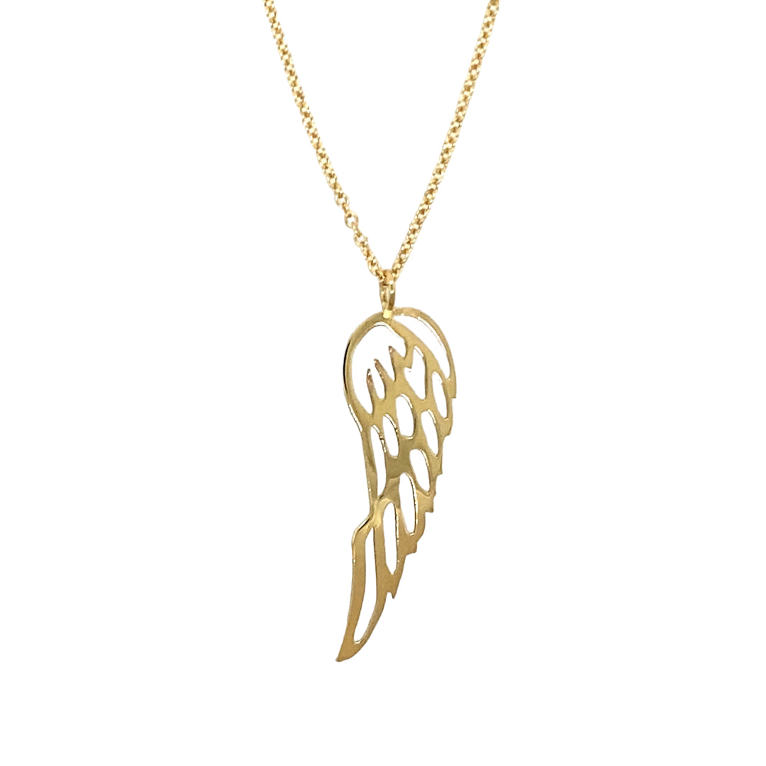 New 9ct Gold Angel Wing 18" Necklace