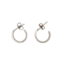 Load image into Gallery viewer, 9ct White Gold Dot Patterned Half Hoop Earrings

