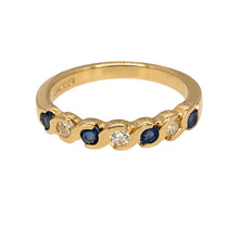 Load image into Gallery viewer, 18ct Gold Diamond &amp; Sapphire Set Band Ring
