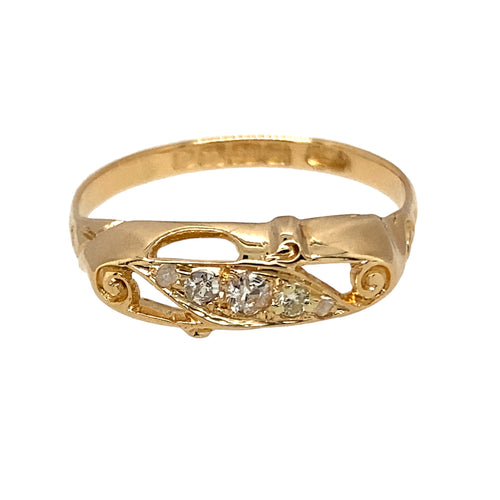 18ct Gold & Diamond Antique Style Ring