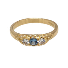 Load image into Gallery viewer, 9ct Gold Blue Stone &amp; Cubic Zirconia Set Ring
