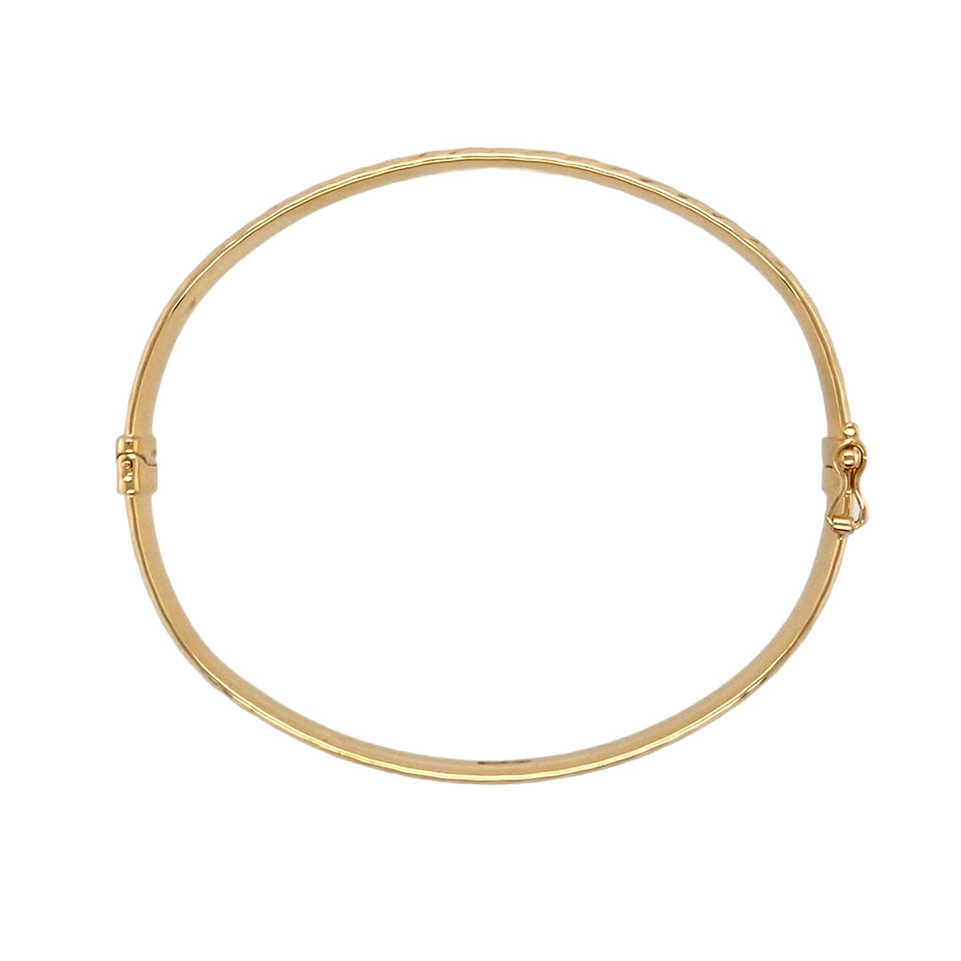 New 9ct Gold Patterned Hinged Bangle