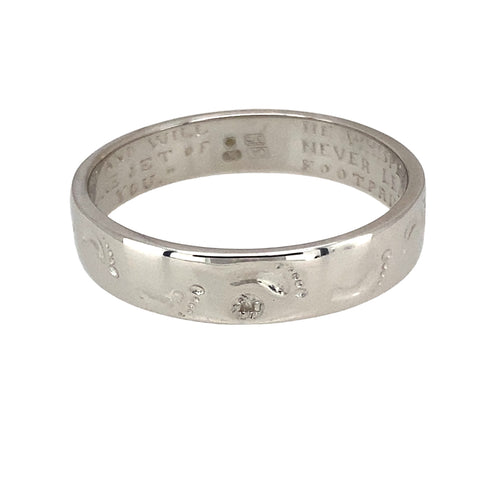 9ct White Gold & Diamond Set Footsteps Band Ring