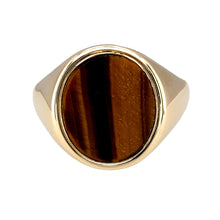 Load image into Gallery viewer, 9ct Gold &amp; Tigers Eye Signet Ring
