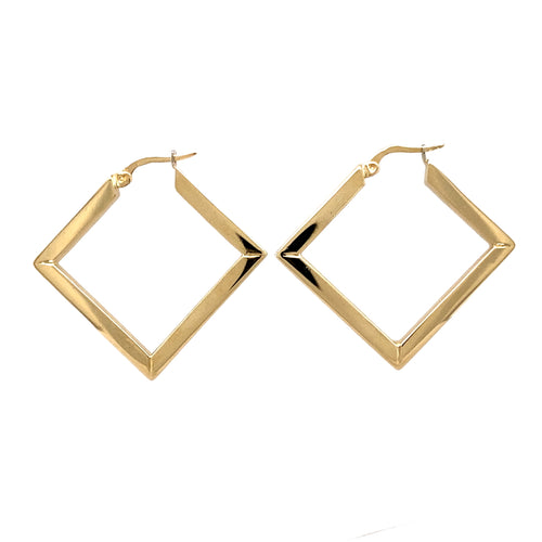 9ct Gold Square Creole Earrings