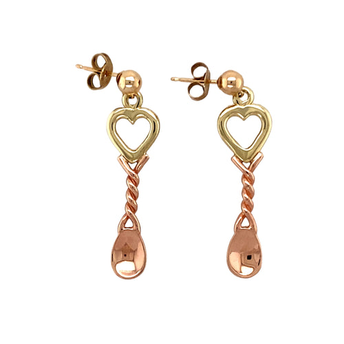 9ct Gold Clogau Lovespoon Drop Stud Earrings
