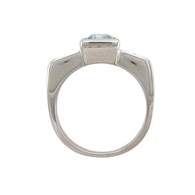 Load image into Gallery viewer, 9ct White Gold Blue Topaz &amp; Cubic Zirconia Set Ring
