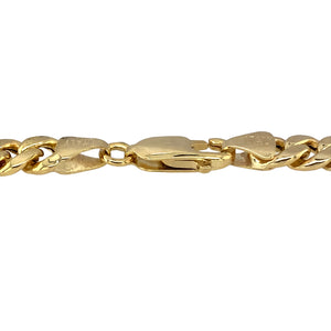 New 9ct Yellow Gold 7.5" Hollow Curb Bracelet with the weight 7 grams and link width 6mm