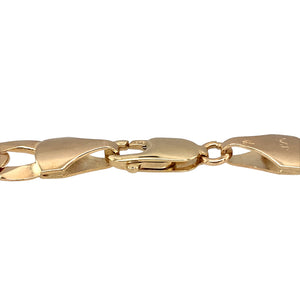 New 9ct Yellow Gold & Cubic Zirconia Set 8.5" Curb Bracelet with the weight 11.04 and link width 7mm