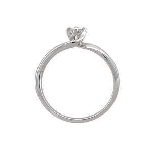 18ct White Gold & Diamond Off Set Solitaire Ring