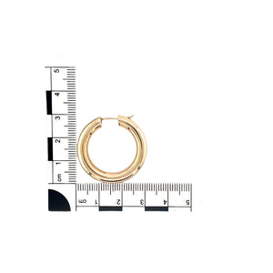 9ct Gold Tubular Hoop Creole Earrings