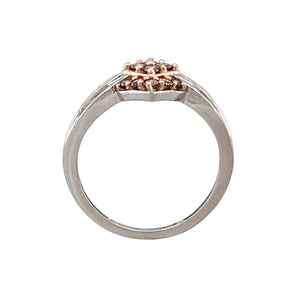 9ct White Gold & Chocolate Coloured Diamond Set Cluster Ring