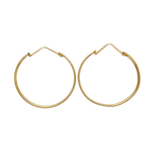18ct Gold Flat Hoop Creole Earrings