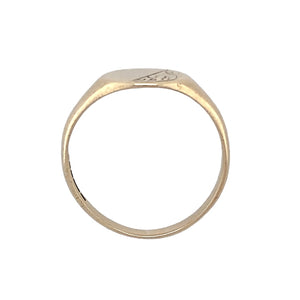 9ct Gold Oval Patterned Signet Ring