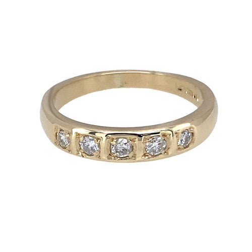 9ct Gold & Diamond Set Band Ring