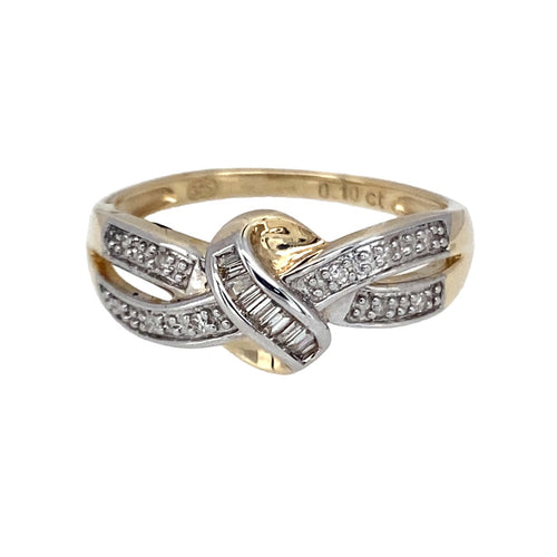 9ct Gold & Diamond Set Knot Ring