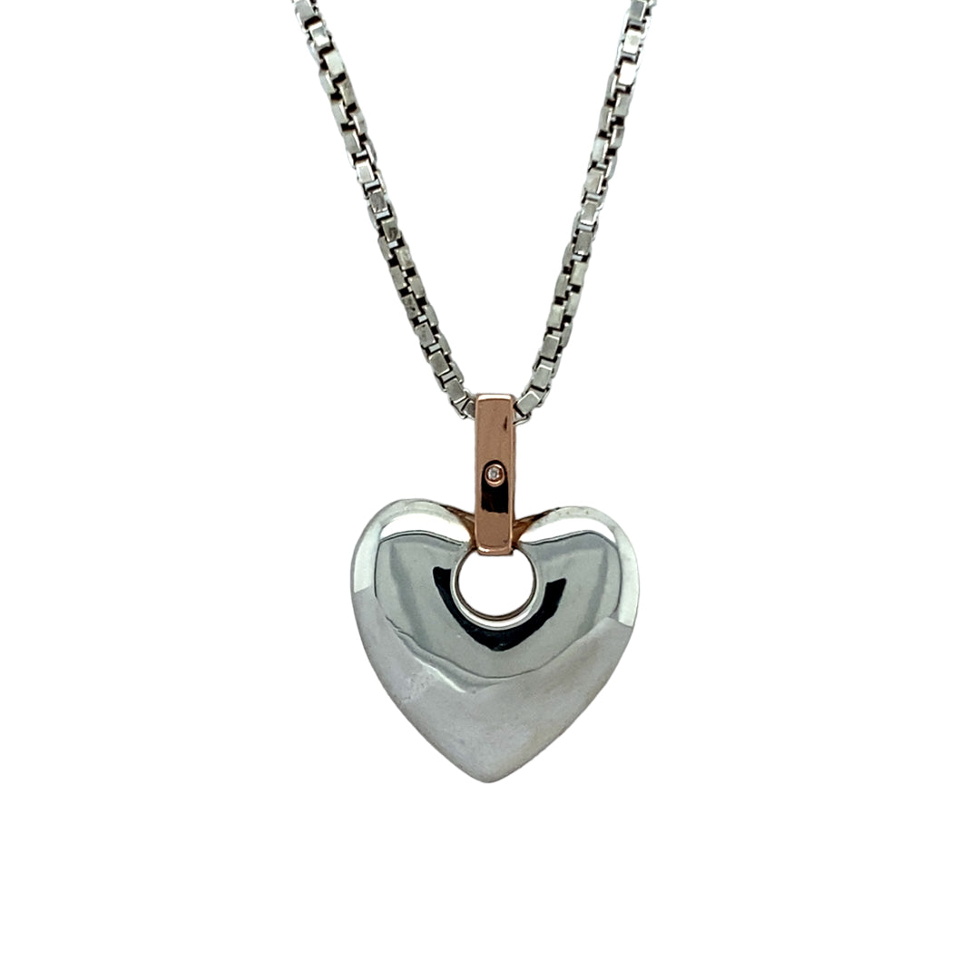 925 Silver Clogau Cariad Heart 18" Necklace