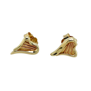 Preowned 9ct Yellow and Rose Gold Clogau Heart Strings Stud Earrings with the weight 2.50 grams