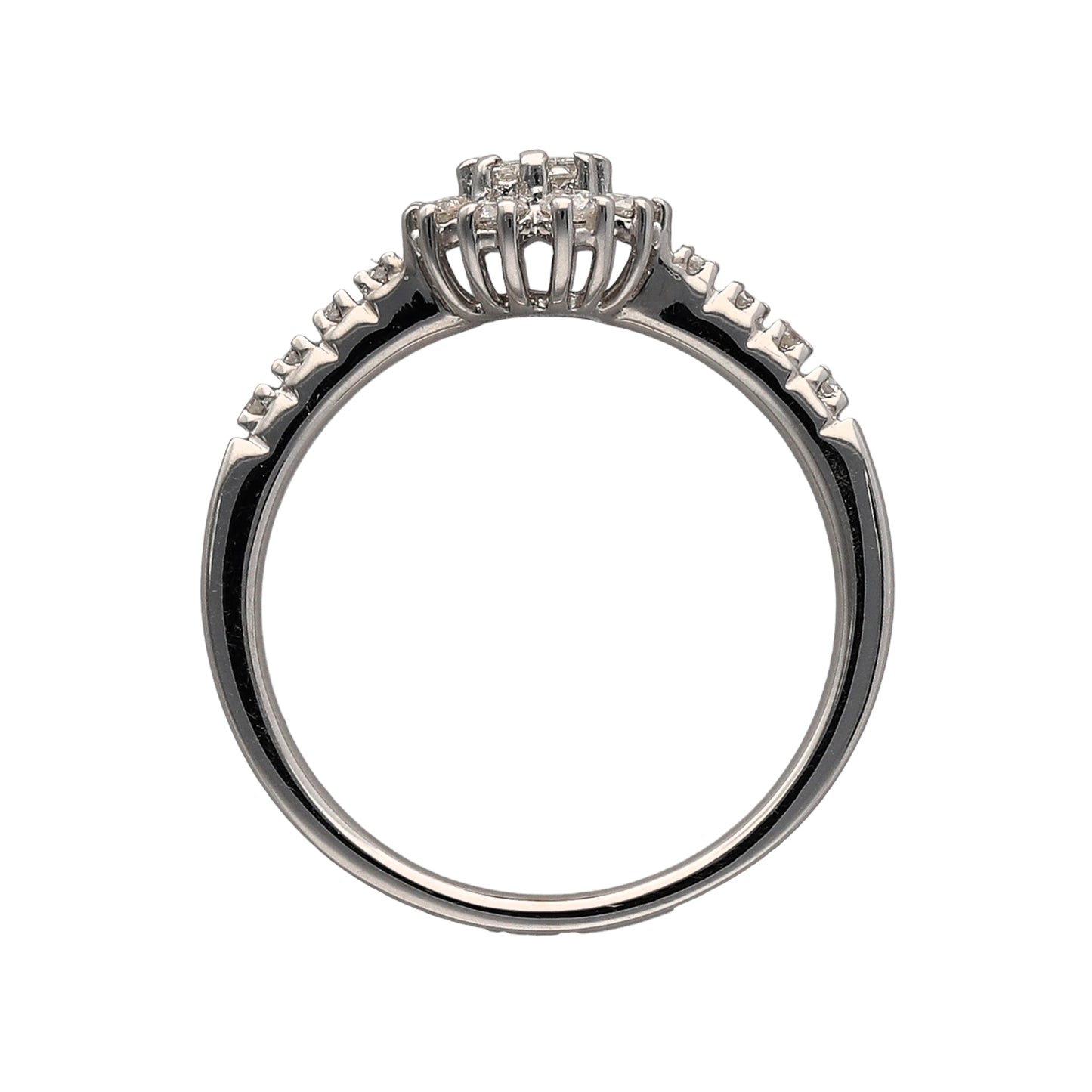 18ct White Gold & Diamond Flower Cluster Ring