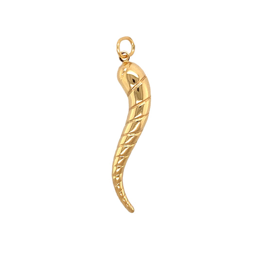 New 9ct Yellow Gold Patterned Horn of Life Pendant with the weight 1.40 grams