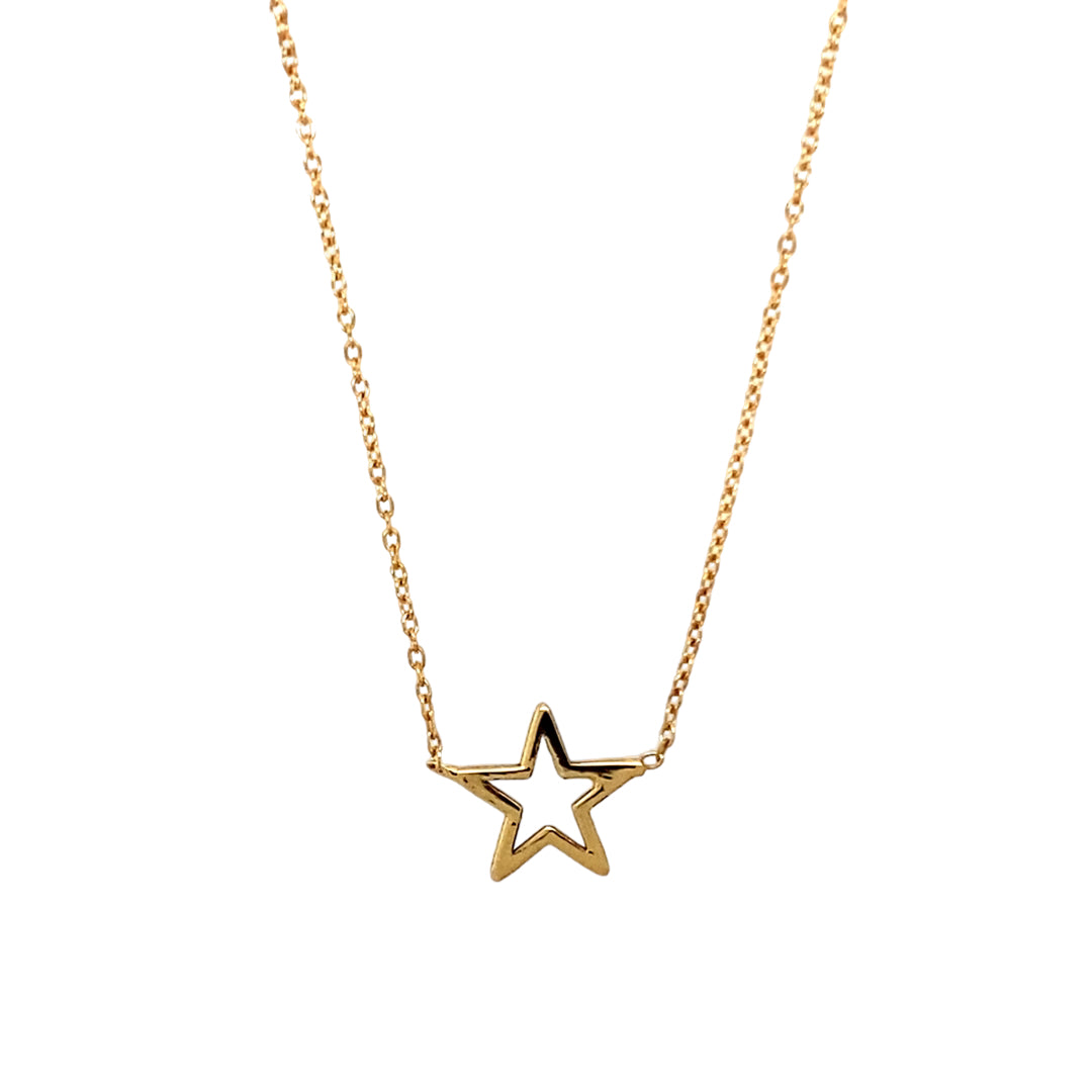 New 9ct Gold Star 16" - 18" Necklace
