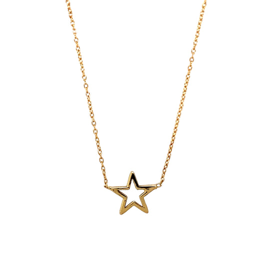New 9ct Gold Star 16" - 18" Necklace