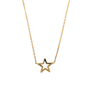 New 9ct Gold Star 16" - 18" Necklace